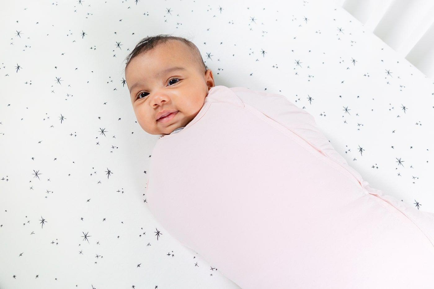 Baby in Sleepea Comforter Swaddle with a TOG of 2.0